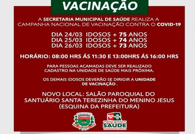 Vacinação contra a COVID-19 para 73 anos ou mais