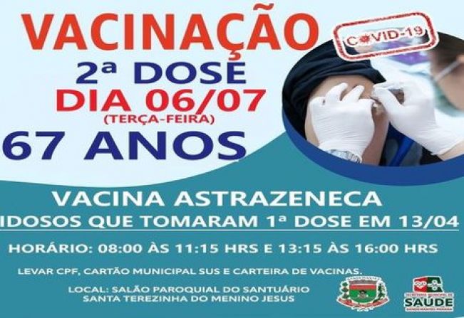 2ª DOSE DA VACINA ASTRAZENECA CONTRA A COVID 19!!