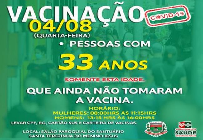 VACINAÇÃO COVID-19: 33 ANOS