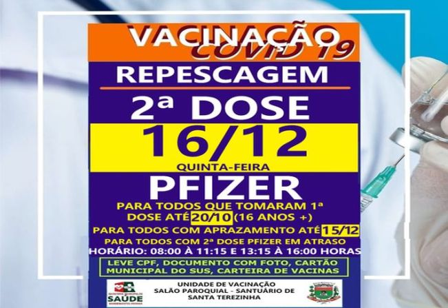 REPESCAGEM 2ª DOSE DA VACINA PFIZER!!