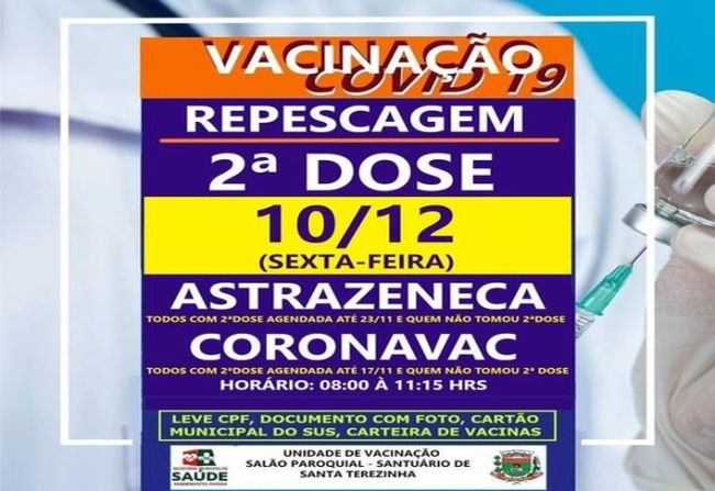 REPESCAGEM 2ª DOSE CORONAVAC E ASTRAZENECA