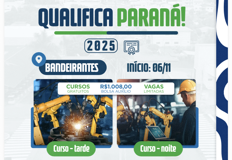 QUALIFICAÇÃO PROFISSIONAL É UM PRESENTE DE 91 ANOS DE BANDEIRANTES: GRAÇAS A CONVÊNIO FIRMADO ENTRE PREFEITURA E SECRETARIA DO TRABALHO, BANDEIRANTES RECEBERÁ CURSO GRATUITO DE AUTOMAÇÃO INDUSTRIAL!